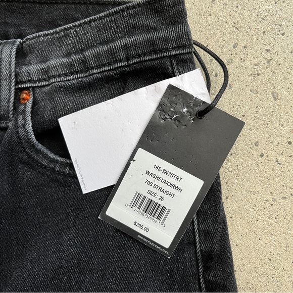 Re/Done NWT Washed Black Comfort Stretch 70s Straight Denim Jean - Picture 9 of 15